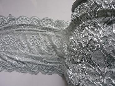 Stretch Lace 15.5 cm (10 m), Light Grey